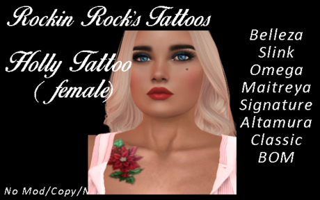 Second Life Marketplace - RRT: Holly Tattoo (female)